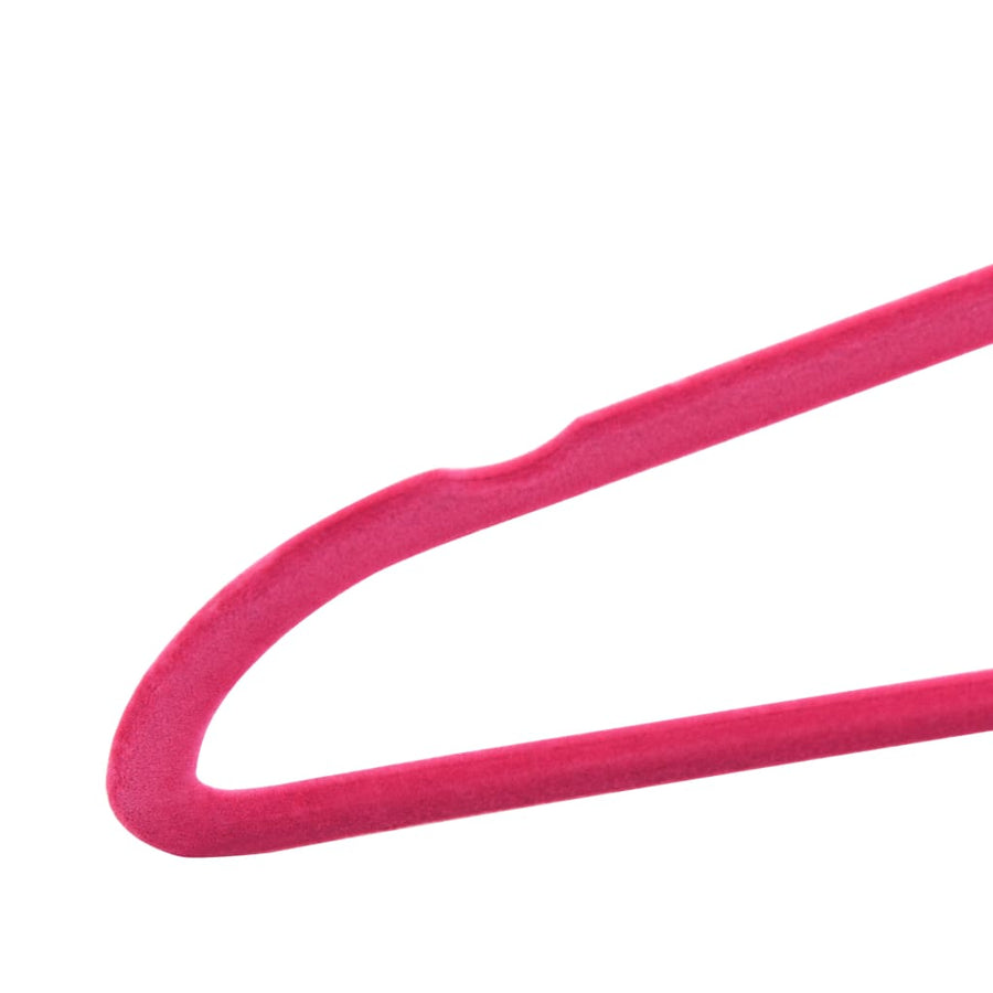 -Delige Kledinghangerset Anti-Slip Fluweel 100 Roze