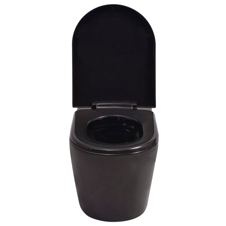 Hangend Toilet Met Verborgen Stortbak Keramiek Zwart