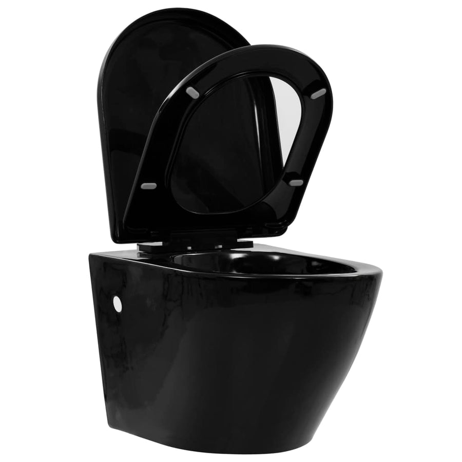 Hangend Toilet Met Verborgen Stortbak Keramiek Zwart