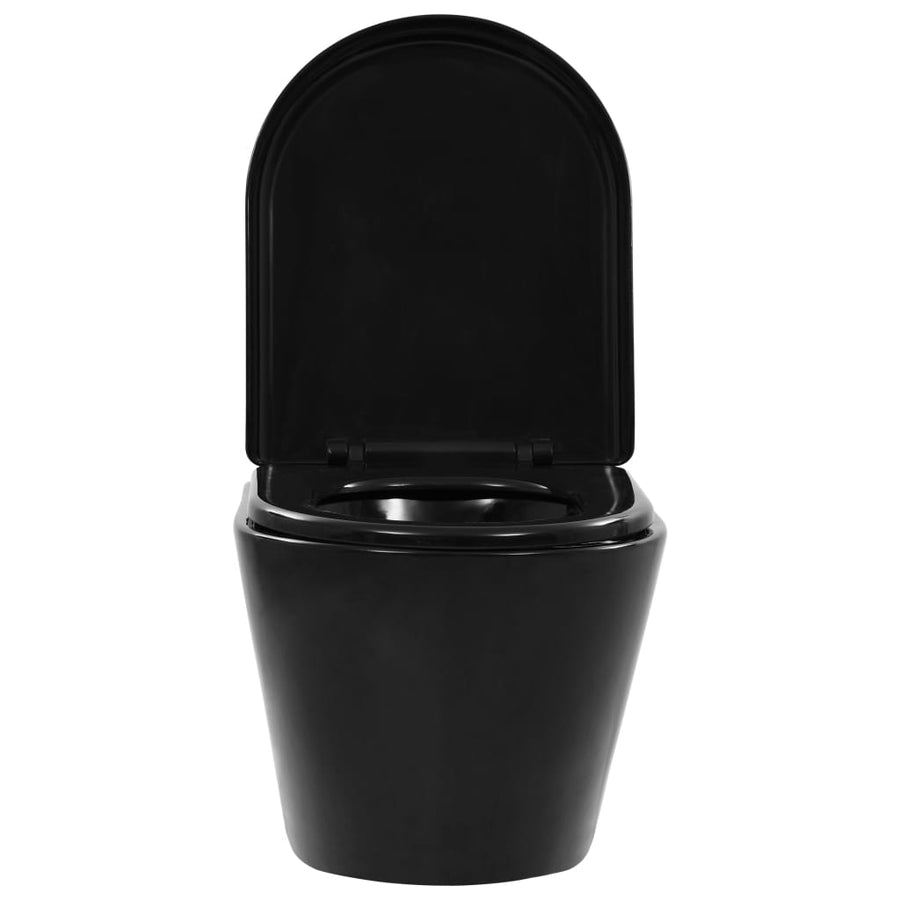 Hangend Toilet Met Verborgen Stortbak Keramiek Zwart