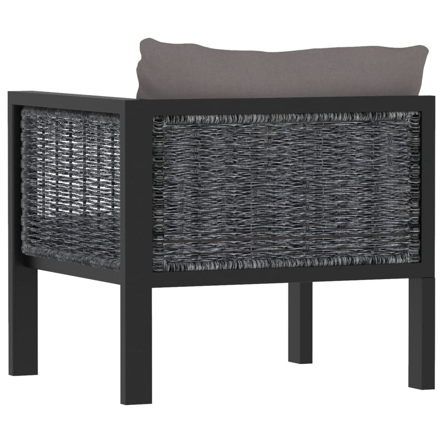 Hoekbank sectioneel met linkerarmleuning poly rattan antraciet Linkerhoekbank met 1 rugkussen