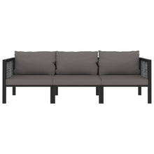 Met Kussens Poly Rattan Antraciet Driezitsbank