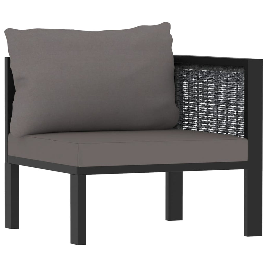 Met Kussens Poly Rattan Antraciet Driezitsbank