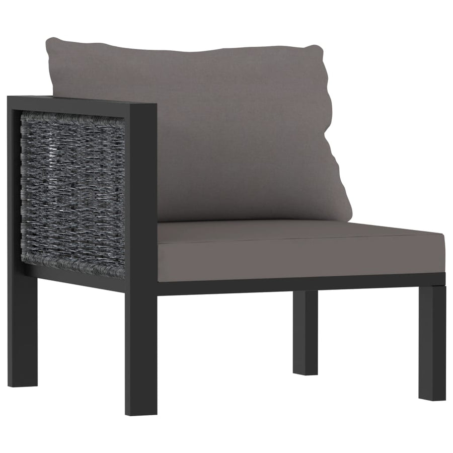 Met Kussens Poly Rattan Antraciet Driezitsbank