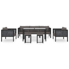 8-Delige Loungeset Met Kussens Poly Rattan Antraciet