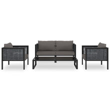 5-Delige Loungeset Met Kussens Poly Rattan Antraciet 1
