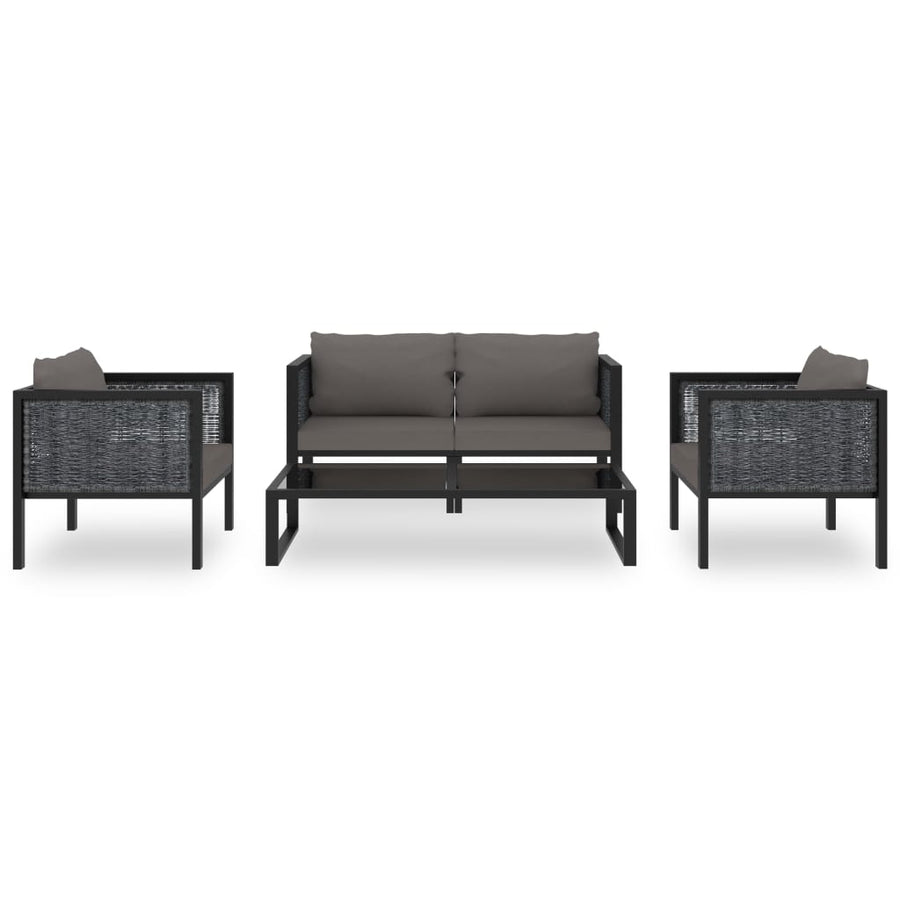 5-Delige Loungeset Met Kussens Poly Rattan Antraciet 1