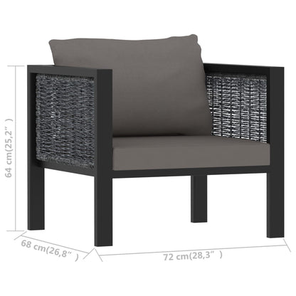 5-Delige Loungeset Met Kussens Poly Rattan Antraciet 1