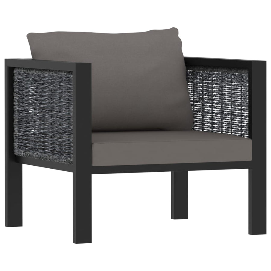 5-Delige Loungeset Met Kussens Poly Rattan Antraciet 1