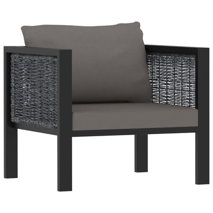 6-Delige Loungeset Met Kussens Poly Rattan Antraciet 1 3x hoek + 2x midden + Tafel