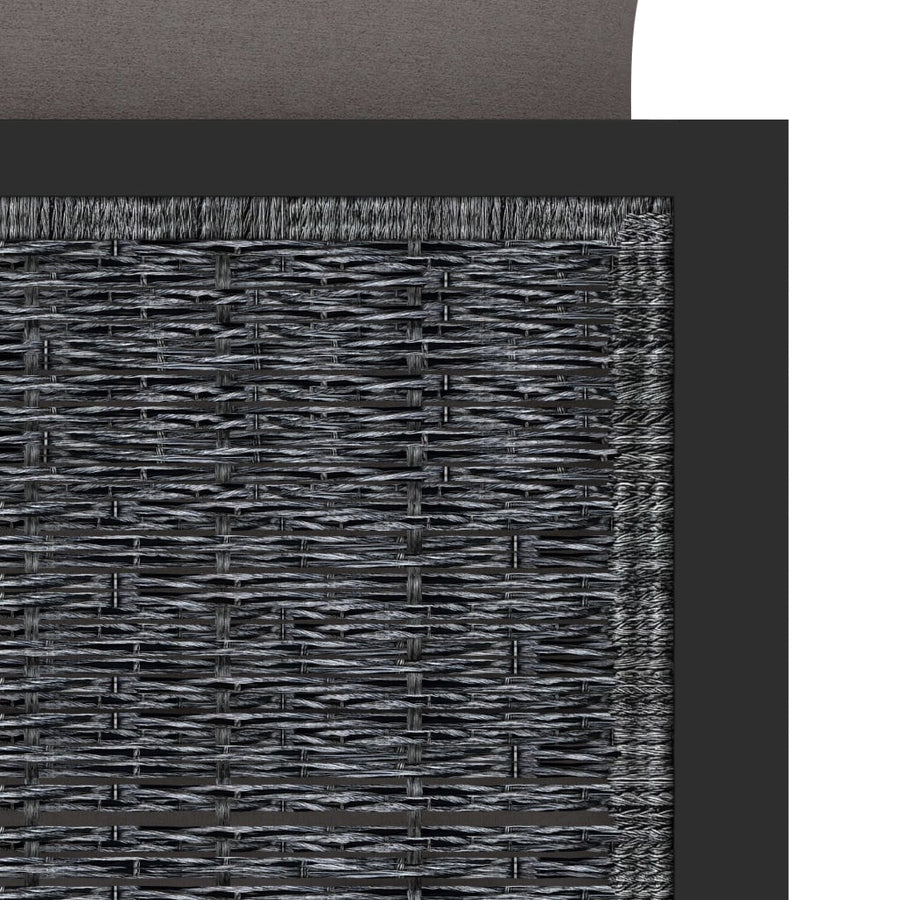 Hoekbank sectioneel met rechterarmleuning poly rattan antraciet Rechterhoekbank