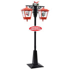 Kerstverlichting straatlantaarn met kerstman 81x40x188 cm zwart rood