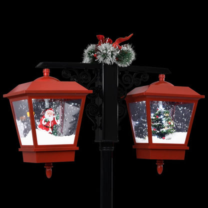 Straatlantaarn met kerstman 81x40x188 cm PVC zwart en rood