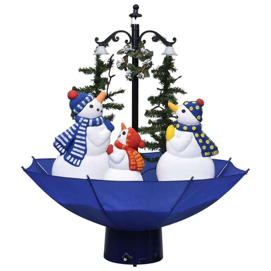Kerstboom Sneeuwend Met Paraplubasis 75 Cm Pvc Blauw 75 x 60 cm