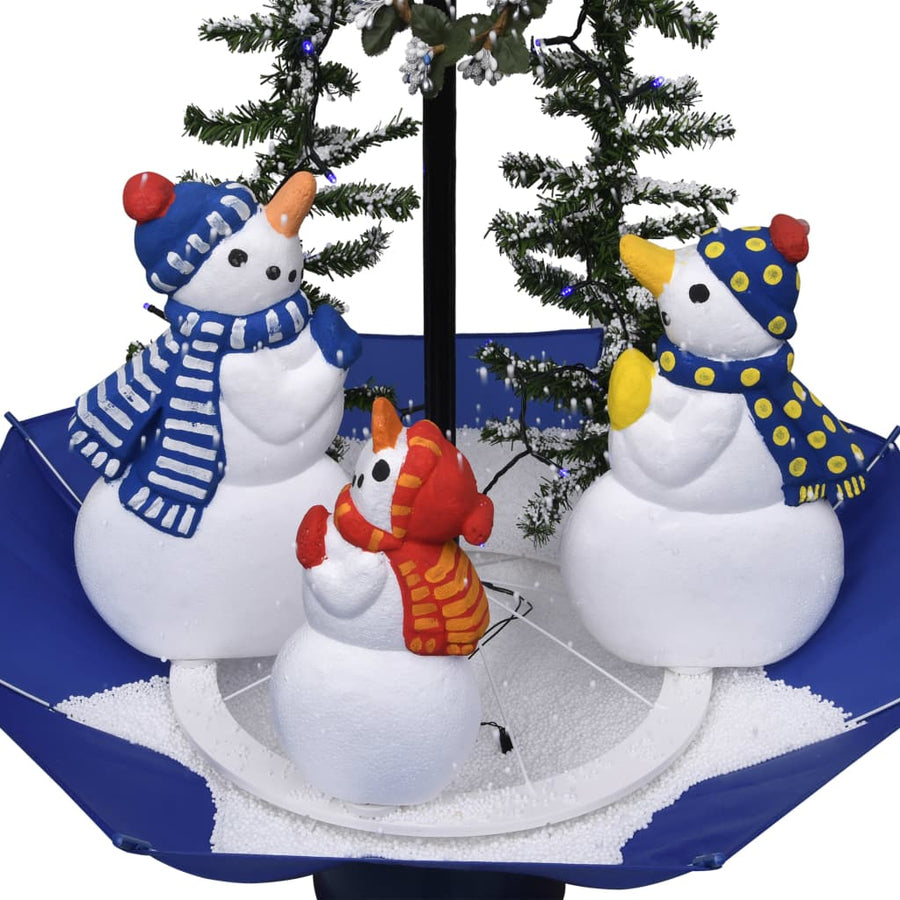 Kerstboom Sneeuwend Met Paraplubasis 75 Cm Pvc Blauw 75 x 60 cm