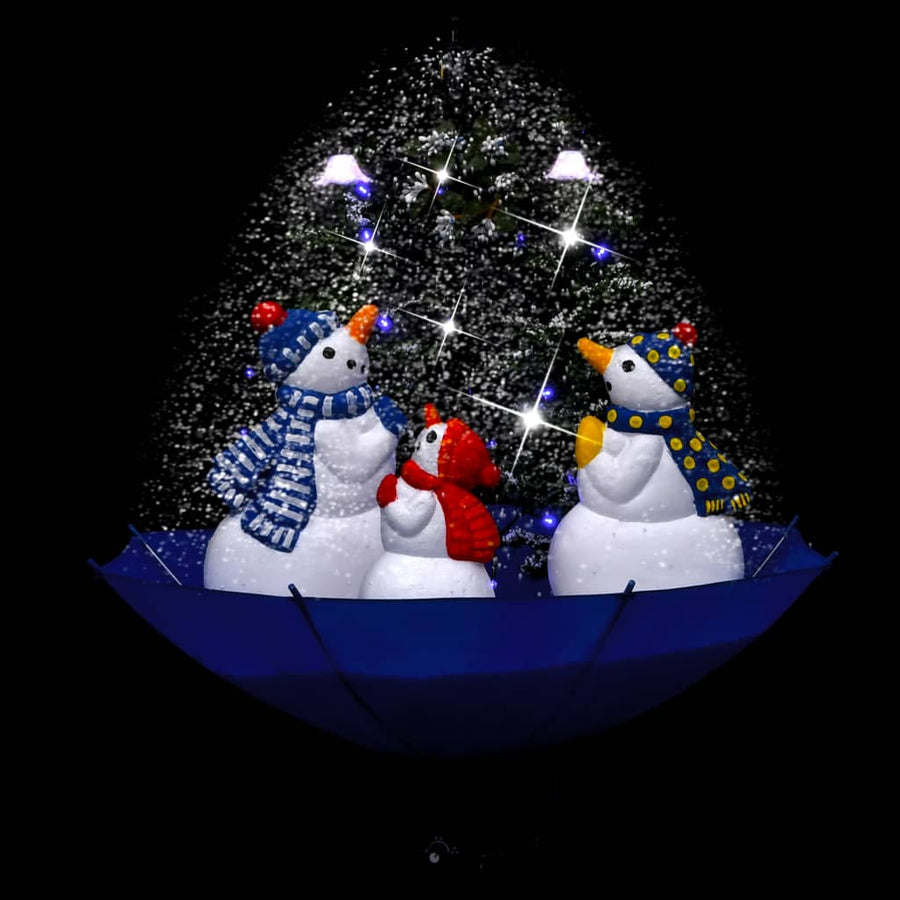 Kerstboom Sneeuwend Met Paraplubasis 75 Cm Pvc Blauw 75 x 60 cm