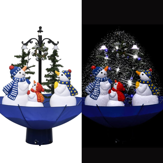 Kerstboom Sneeuwend Met Paraplubasis 75 Cm Pvc Blauw 75 x 60 cm