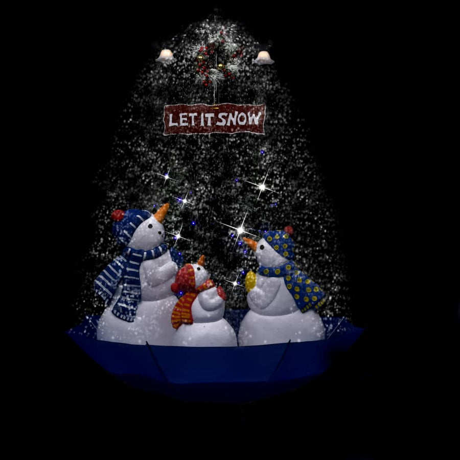 Kerstboom Sneeuwend Met Paraplubasis 70 Cm Pvc Blauw 170 x 105 cm