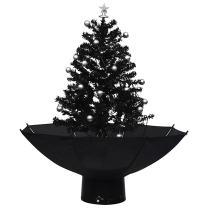 Kerstboom Sneeuwend Met Paraplubasis 75 Cm Pvc 75 x 60 cm Zwart