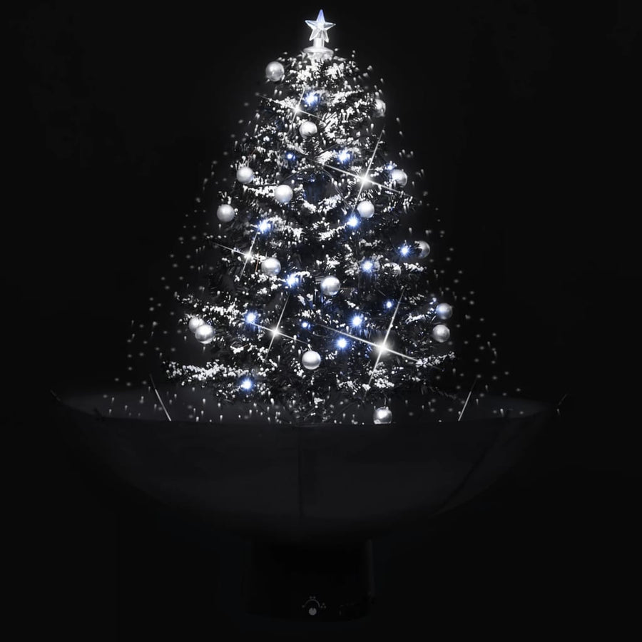 Kerstboom Sneeuwend Met Paraplubasis 75 Cm Pvc 75 x 60 cm Zwart