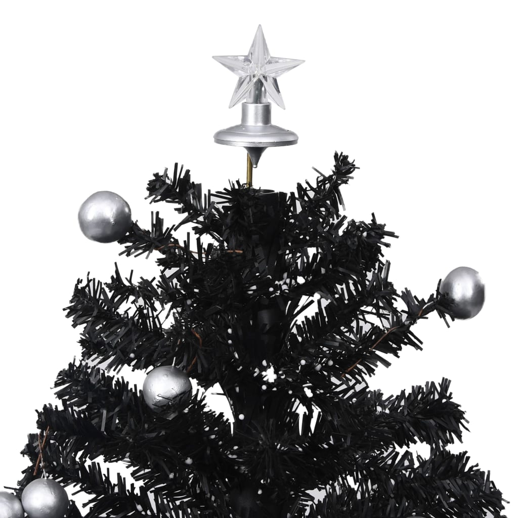 Kerstboom Sneeuwend Met Paraplubasis 75 Cm Pvc 75 x 60 cm Zwart