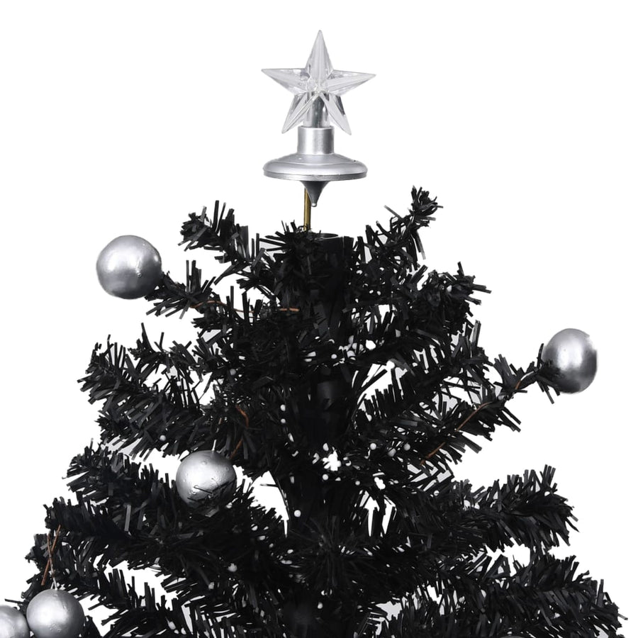 Kerstboom Sneeuwend Met Paraplubasis 75 Cm Pvc 75 x 60 cm Zwart