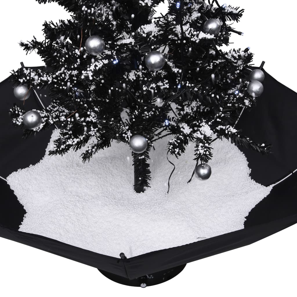 Kerstboom Sneeuwend Met Paraplubasis 75 Cm Pvc 75 x 60 cm Zwart