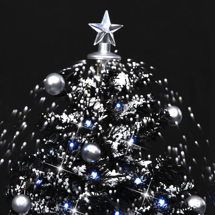 Kerstboom Sneeuwend Met Paraplubasis 75 Cm Pvc 75 x 60 cm Zwart