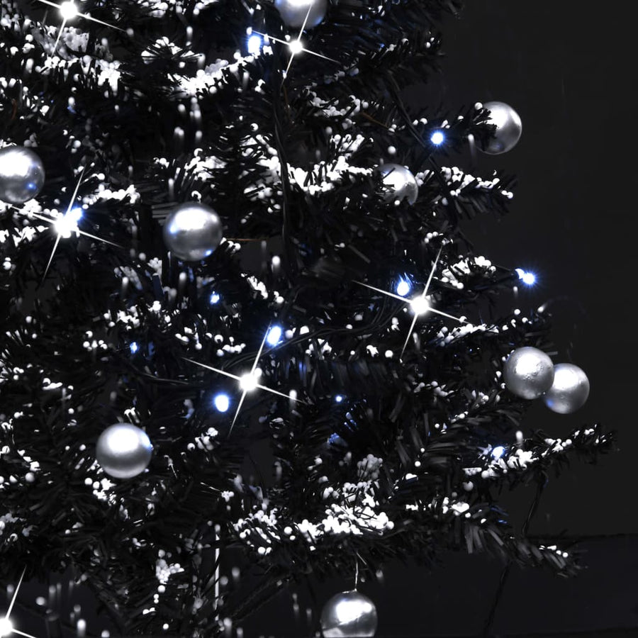 Kerstboom Sneeuwend Met Paraplubasis 75 Cm Pvc 75 x 60 cm Zwart