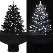 Kerstboom sneeuwend 75 cm paraplubasis zwart