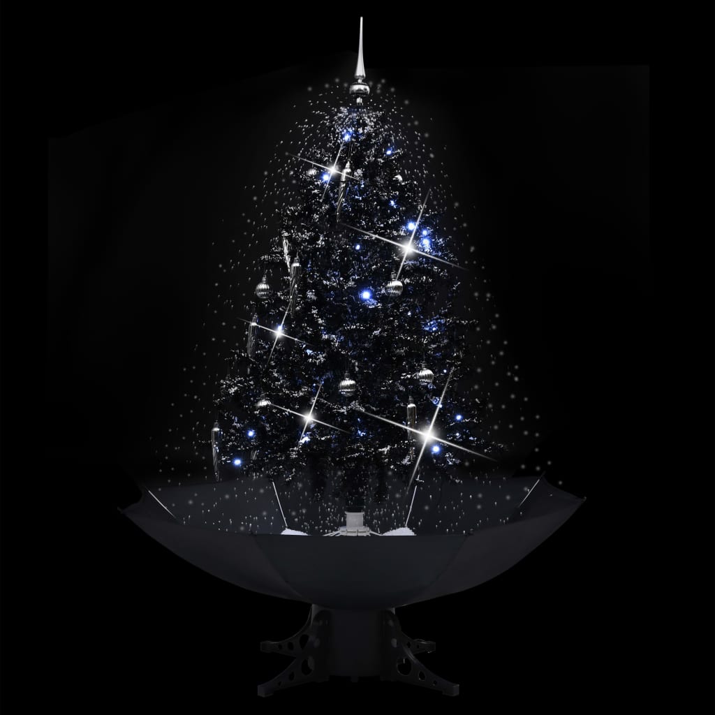 Kerstboom Sneeuwend Met Paraplubasis 40 Cm Pvc 140 x 95 cm Zwart