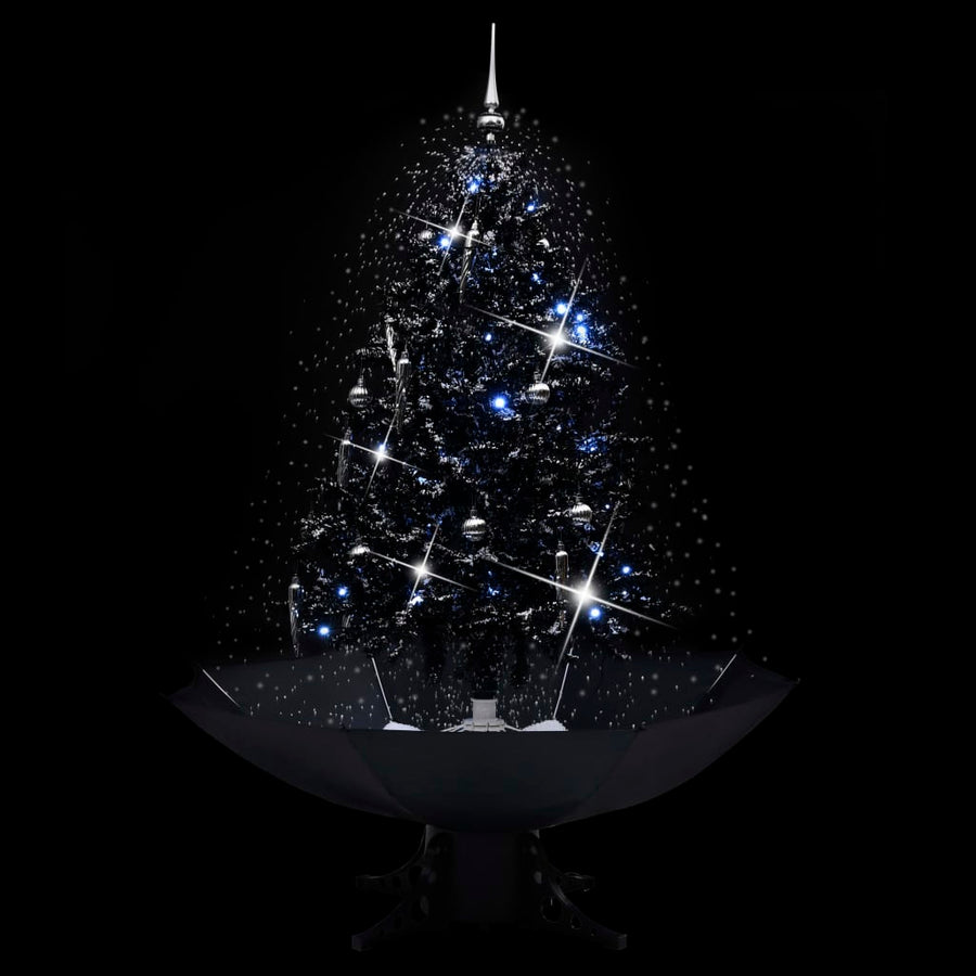 Kerstboom Sneeuwend Met Paraplubasis 40 Cm Pvc 140 x 95 cm Zwart