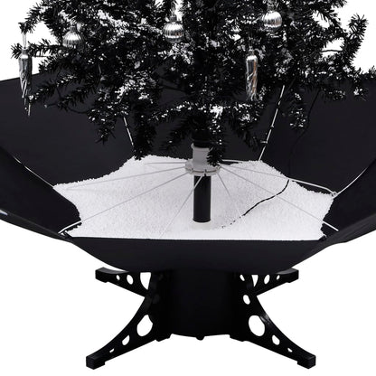 Kerstboom Sneeuwend Met Paraplubasis 40 Cm Pvc 140 x 95 cm Zwart