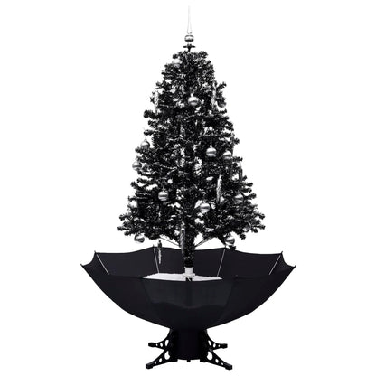 Kerstboom Sneeuwend Met Paraplubasis 70 Cm Pvc 170 x 105 cm Zwart