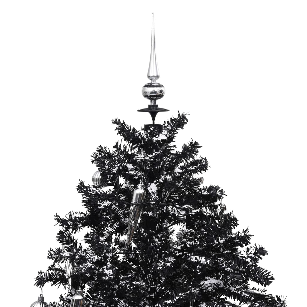 Kerstboom Sneeuwend Met Paraplubasis 70 Cm Pvc 170 x 105 cm Zwart