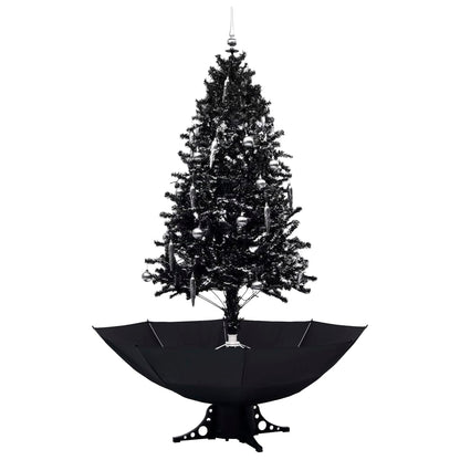 Kerstboom Sneeuwend Met Paraplubasis 90 Cm Pvc 190 x 115 cm Zwart