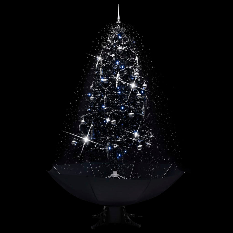 Kerstboom Sneeuwend Met Paraplubasis 90 Cm Pvc 190 x 115 cm Zwart