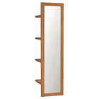 Wall mirror with shelves 30x30x120 cm solid teak wood