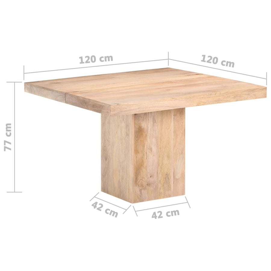 Eettafel 120X120X77 Cm Massief Mangohout