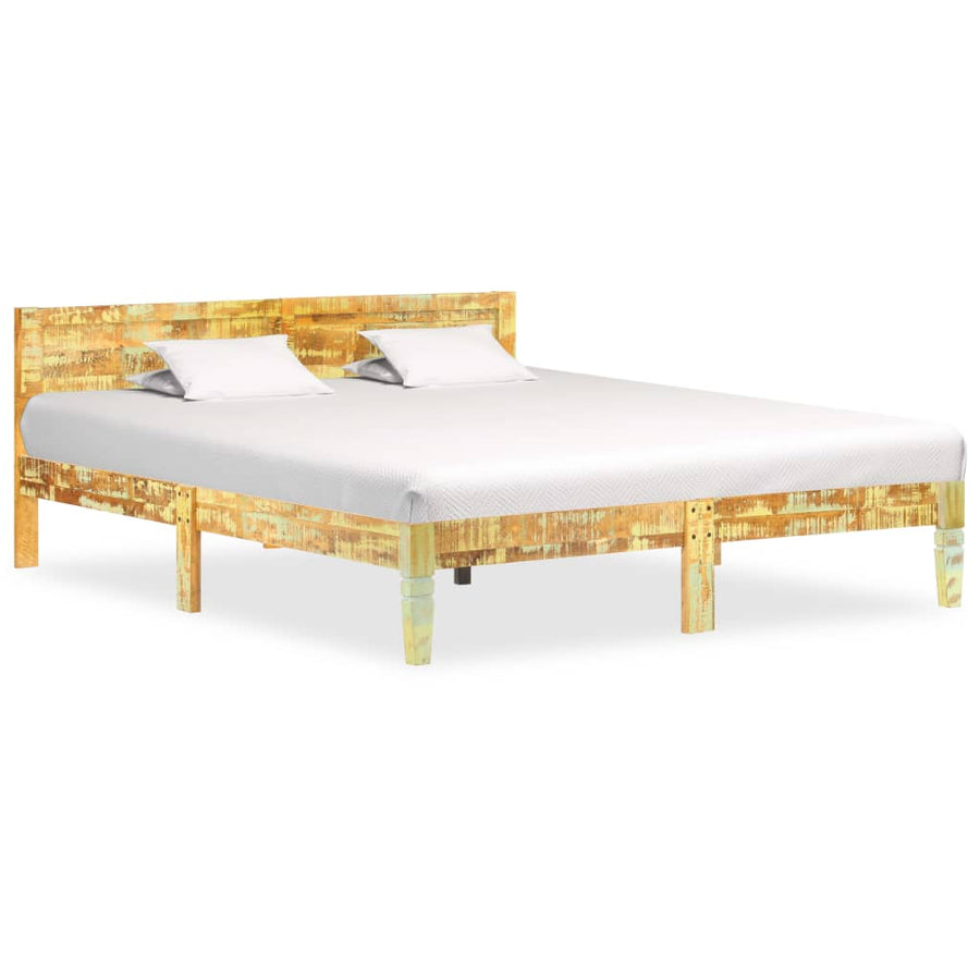 Bedframe 180 x 200 cm massief gerecycled hout
