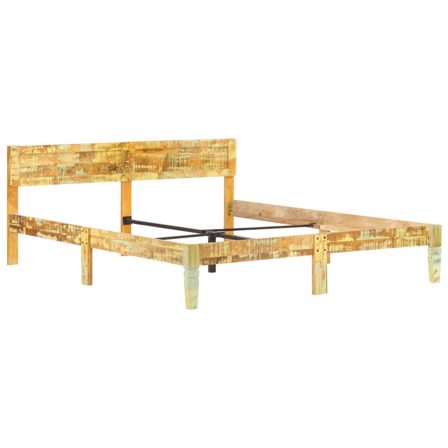 Bedframe 180 x 200 cm massief gerecycled hout