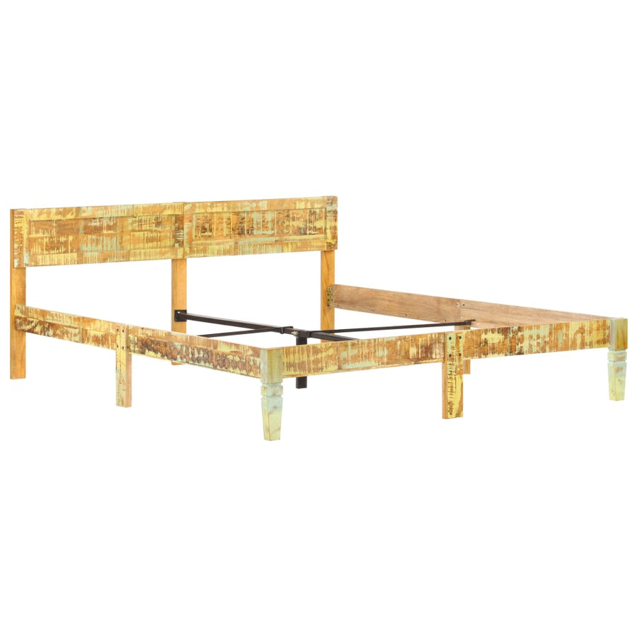 Bedframe 180 x 200 cm massief gerecycled hout
