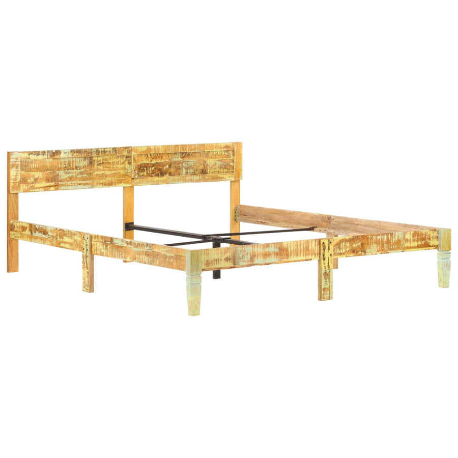 Bedframe 180 x 200 cm massief gerecycled hout
