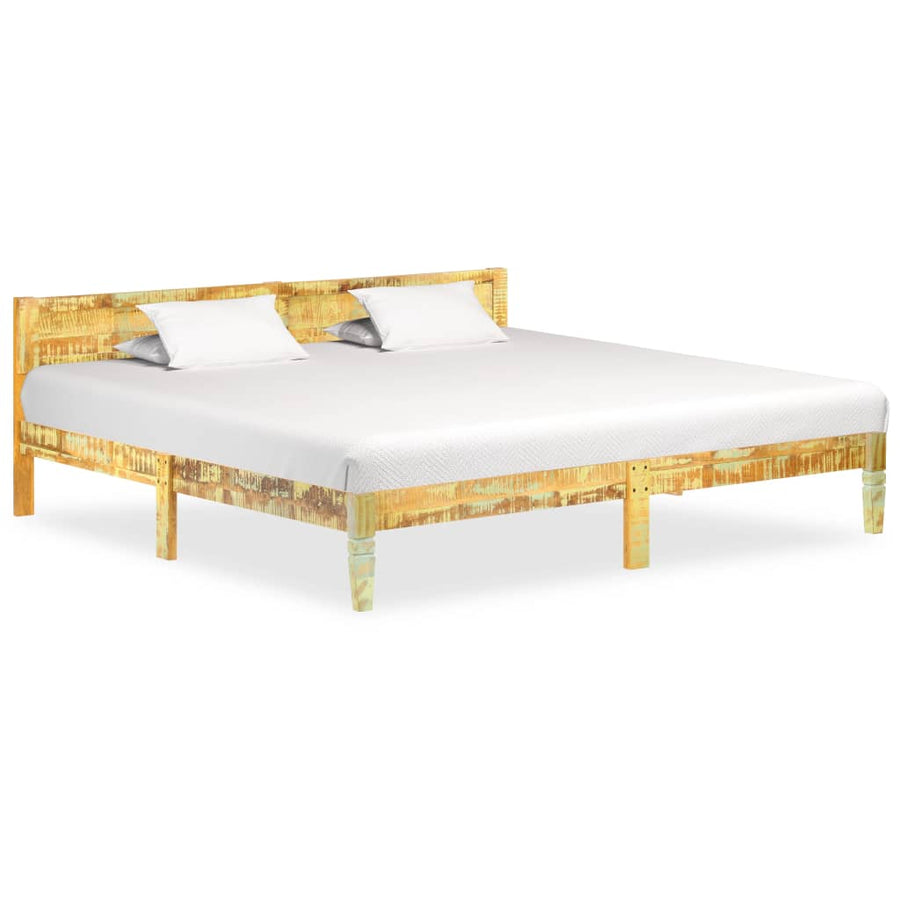Bedframe 200 x 200 cm massief gerecycled hout