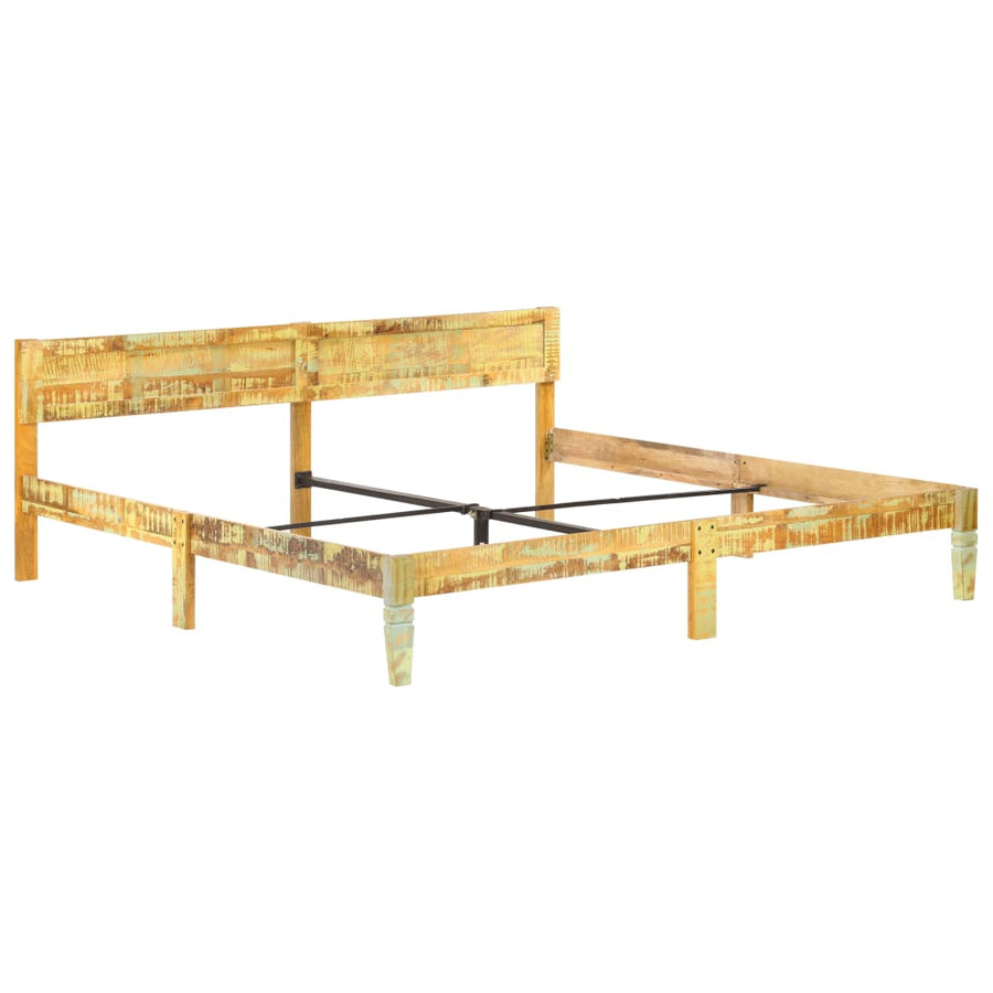Bedframe 200 x 200 cm massief gerecycled hout