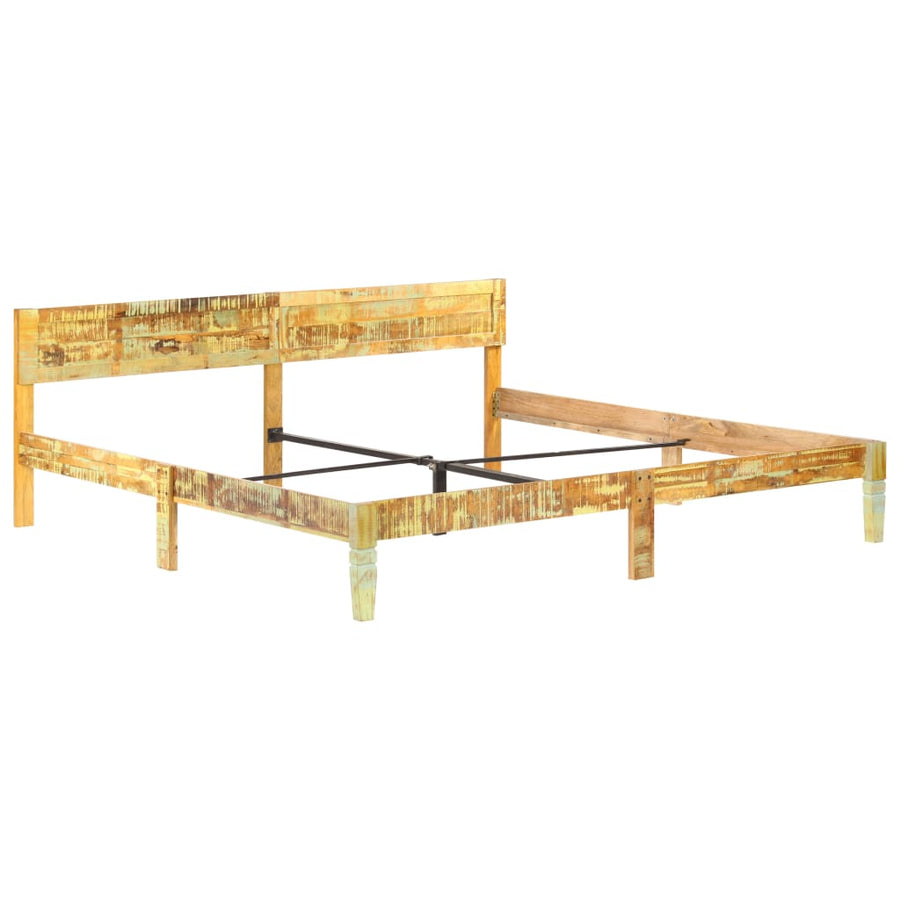 Bedframe 200 x 200 cm massief gerecycled hout