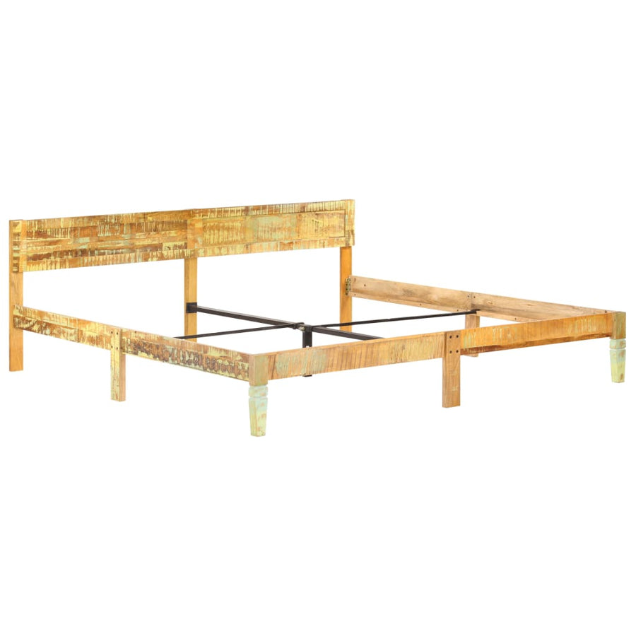 Bedframe 200 x 200 cm massief gerecycled hout