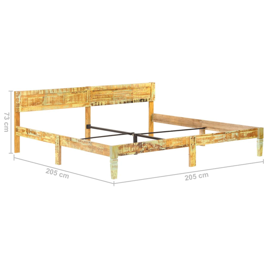 Bedframe 200 x 200 cm massief gerecycled hout