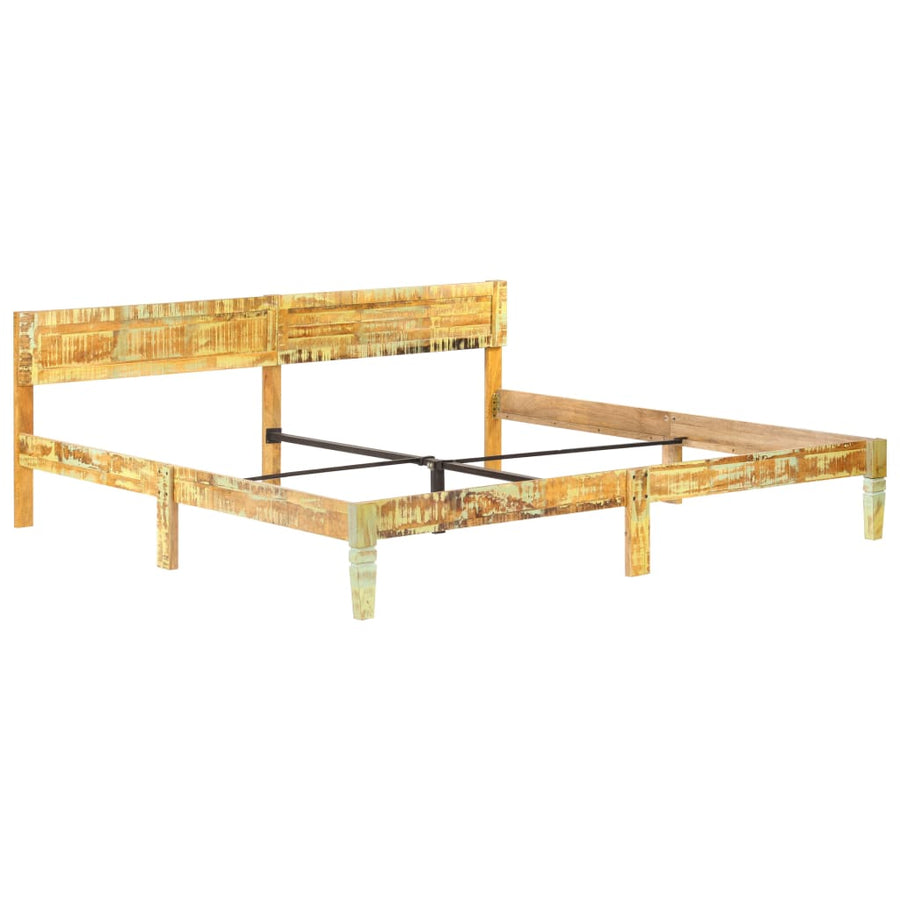 Bedframe 200 x 200 cm massief gerecycled hout