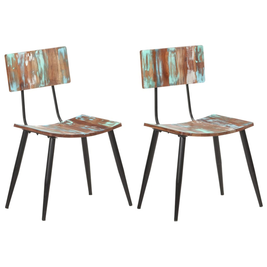 Eetkamerstoelen 2 massief gerecycled hout